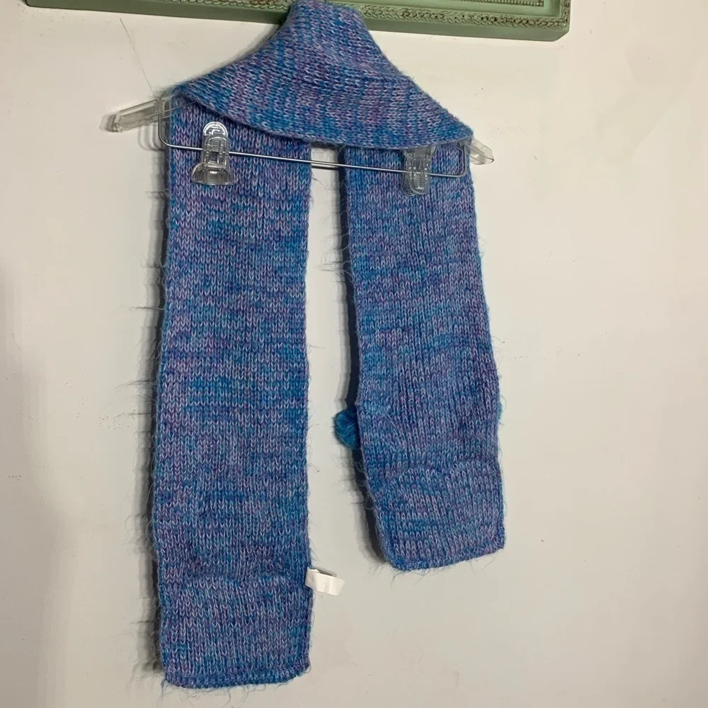 Children’s Place owl glitter pom-pom knit scarf one size kids